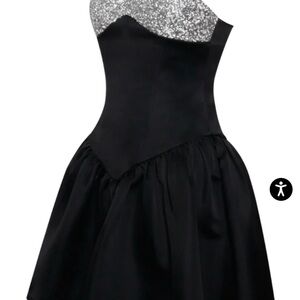 Black strapless dress